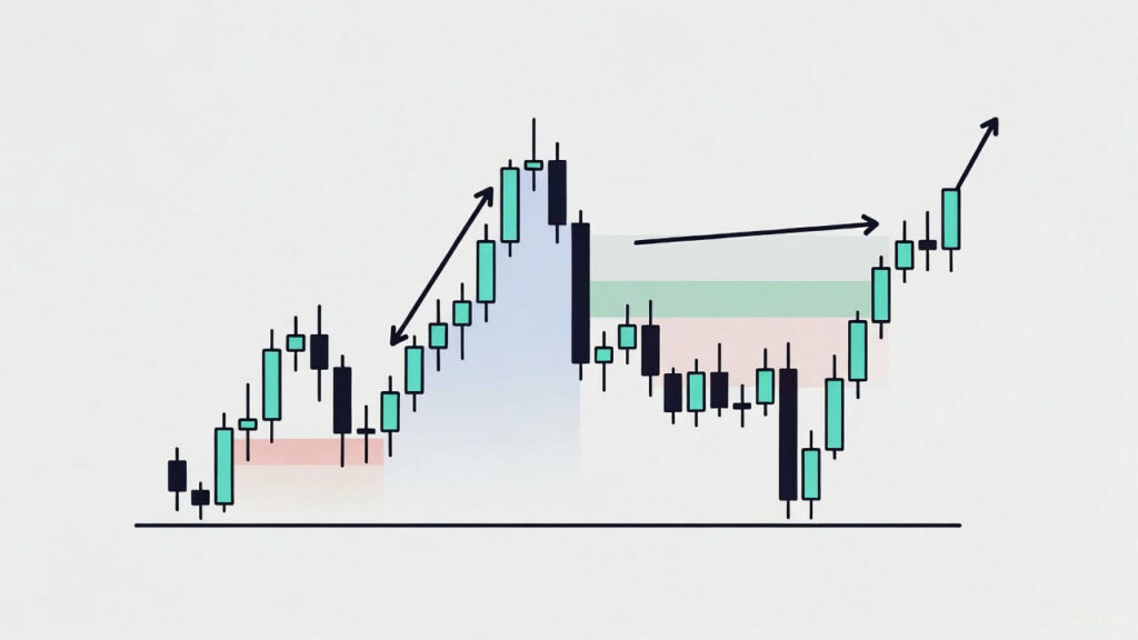 Gráfico neutro y natural de velas que puede ser de cualquier activo