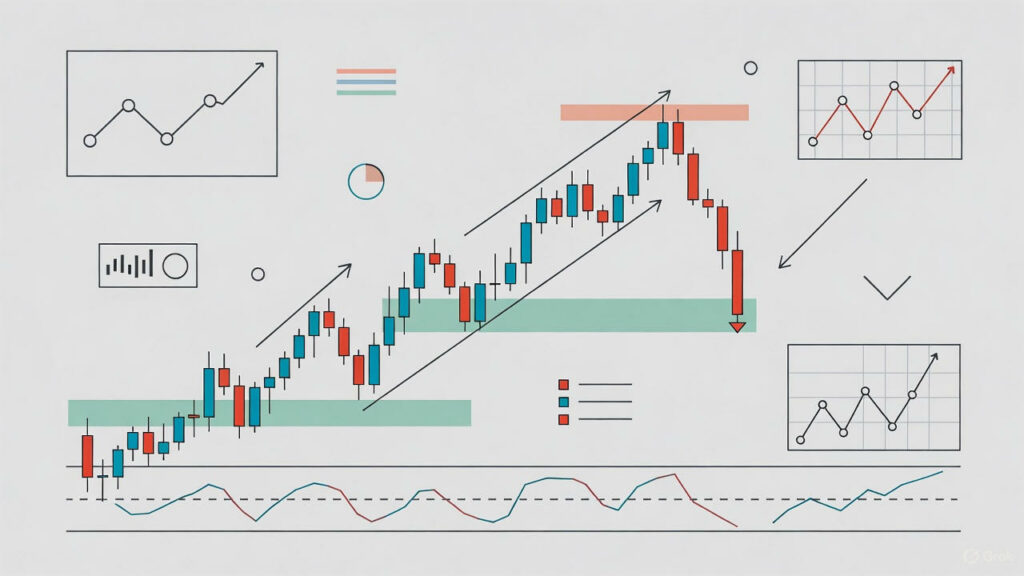análisis técnico en el mercado usando gráficos de precio e indicadores