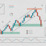 Imagen de un gráfico y símbolos relacionados con la bolsa