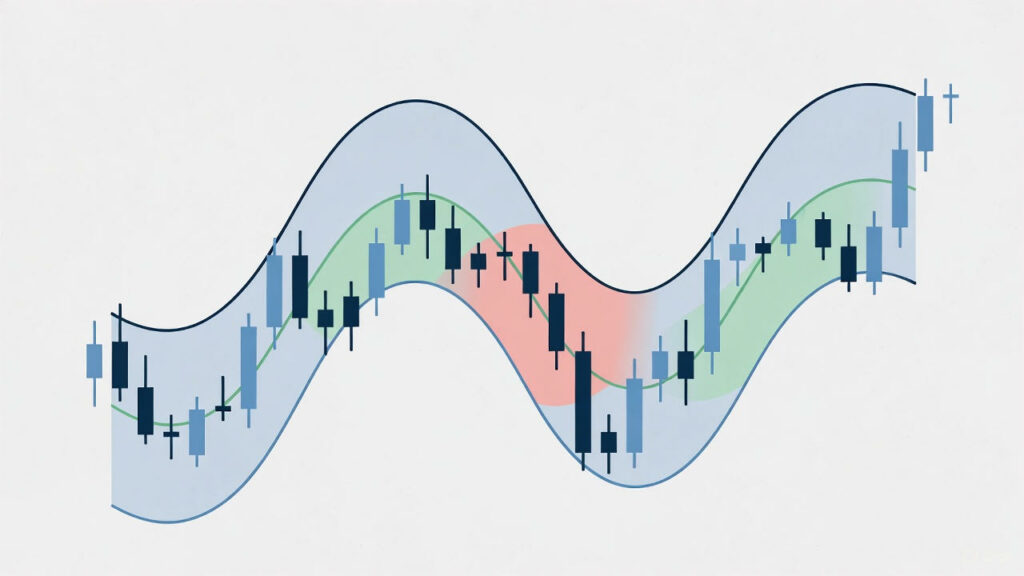 Las bandas de bollinger muestran la volatilidad del precio y sus extremos