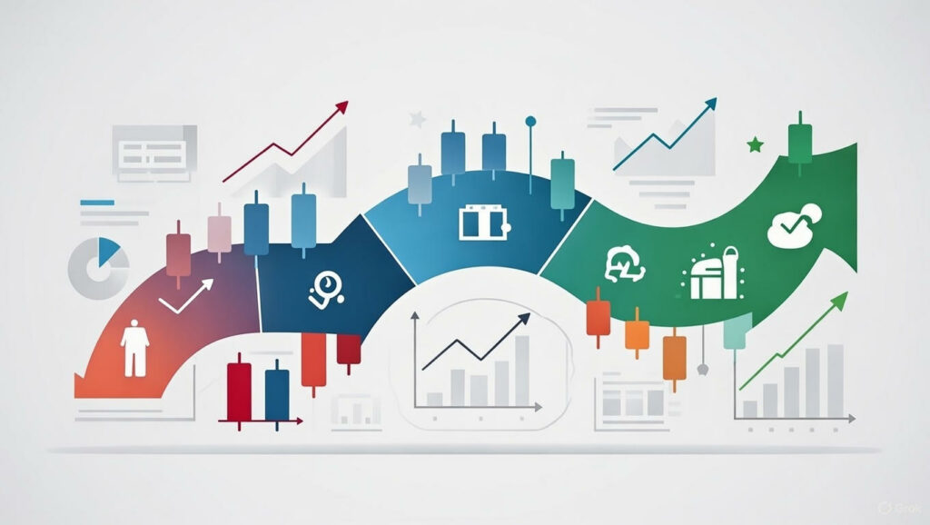 ciclos económicos mostrando diferentes fases que afectan al mercado
