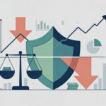 imagen de una balanza con dinero, un escudo y varias flechas