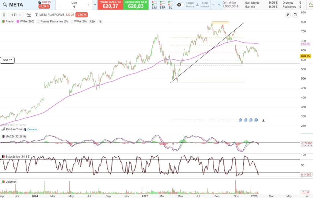 Meta en gráfico diario enero 2026