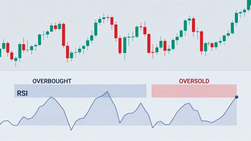 RSI indicador que muestra sobrecompra y sobreventa